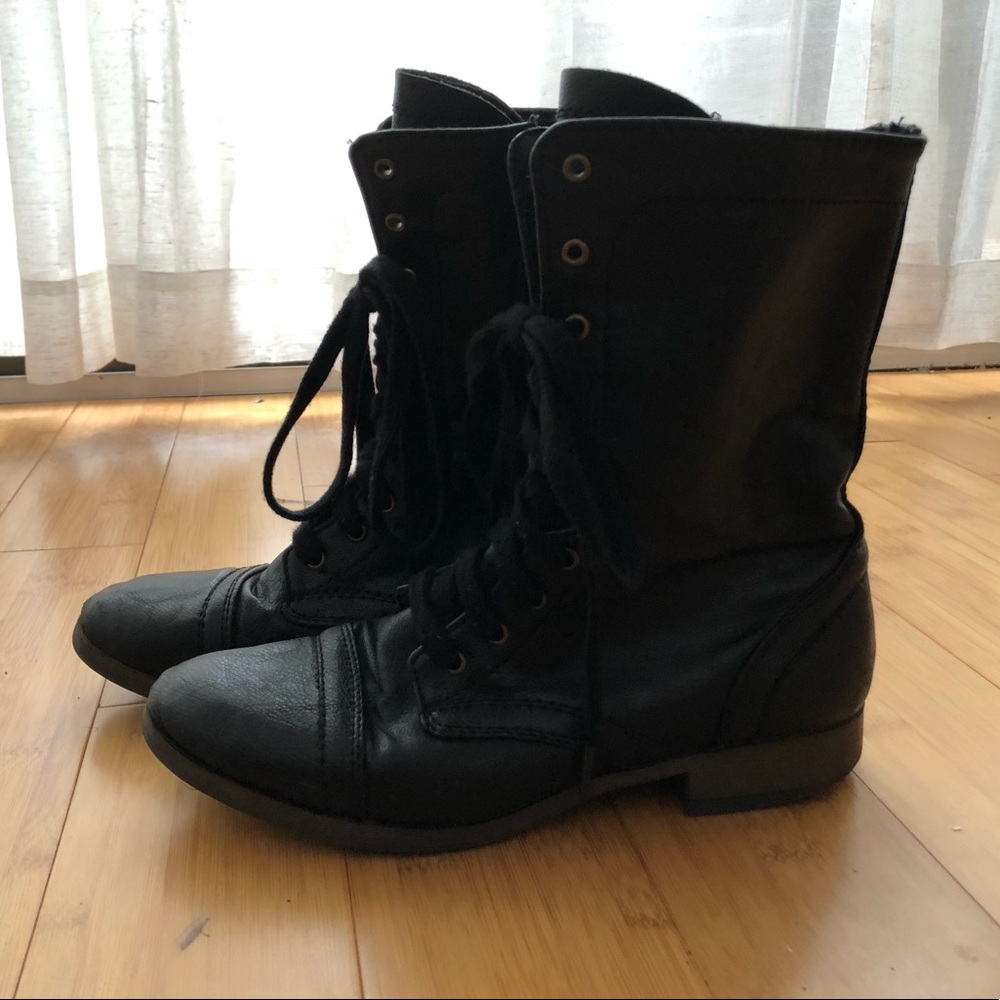 Black combat boots